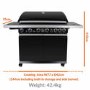 GRADE A2 - The Alabama 6 Burner Gas BBQ in Black Stainless Steel with Free BBQ Cover
