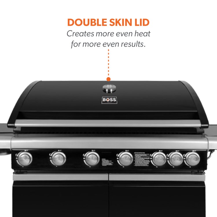 Refurbished Boss Grill Alabama Elite IQBBQ6BBL 6 Burner Gas BBQ with Side Burner Black