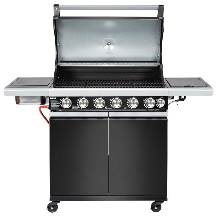 Refurbished Boss Grill Alabama Elite IQBBQ6BBL 6 Burner Gas BBQ with Side Burner in Black