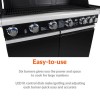 GRADE A2 - The Alabama 6 Burner Gas BBQ in Black Stainless Steel with Free BBQ Cover