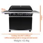 GRADE A2 - The Alabama 6 Burner Gas BBQ in Black Stainless Steel with Free BBQ Cover