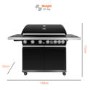 Refurbished Boss Grill Alabama Elite IQBBQ6BBL 6 Burner Gas BBQ with Side Burner Black