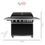 Refurbished Boss Grill Alabama Elite - 6 Burner Gas BBQ Grill with Side Burner - Black