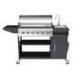Boss Grill Texas Slimline Outdoor Kitchen - 6 Burner Gas BBQ with Sink and Chopping Board - Black