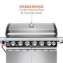 Boss Grill Alabama Elite - 6 Burner Gas BBQ with Side Burner - Stainless Steel