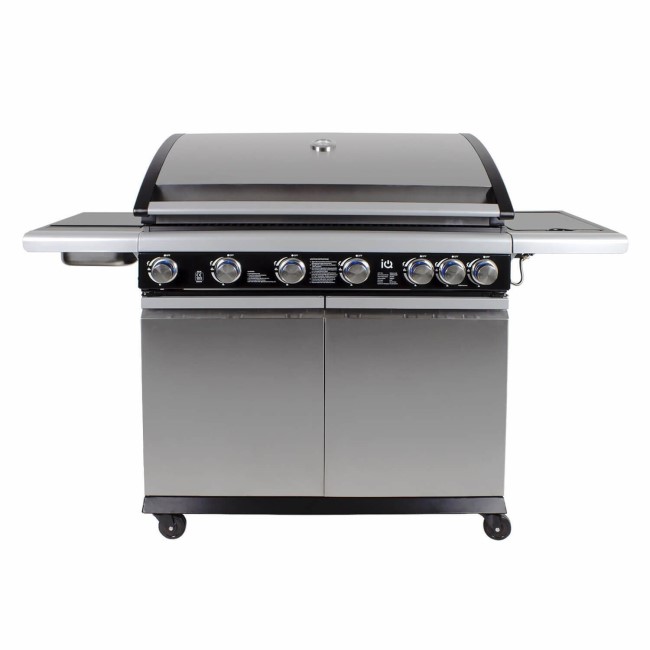 GRADE A2 - The Alabama Elite 6 Burner Gas BBQ In Stainless Steel