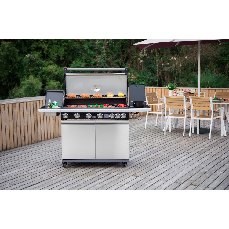 Refurbished Boss Grill Alabama Elite - 6 Burner Gas BBQ with Side Burner - Stainless Steel