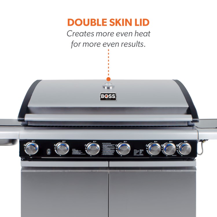 Refurbished Boss Grill Alabama Elite - 6 Burner Gas BBQ with Side Burner - Stainless Steel