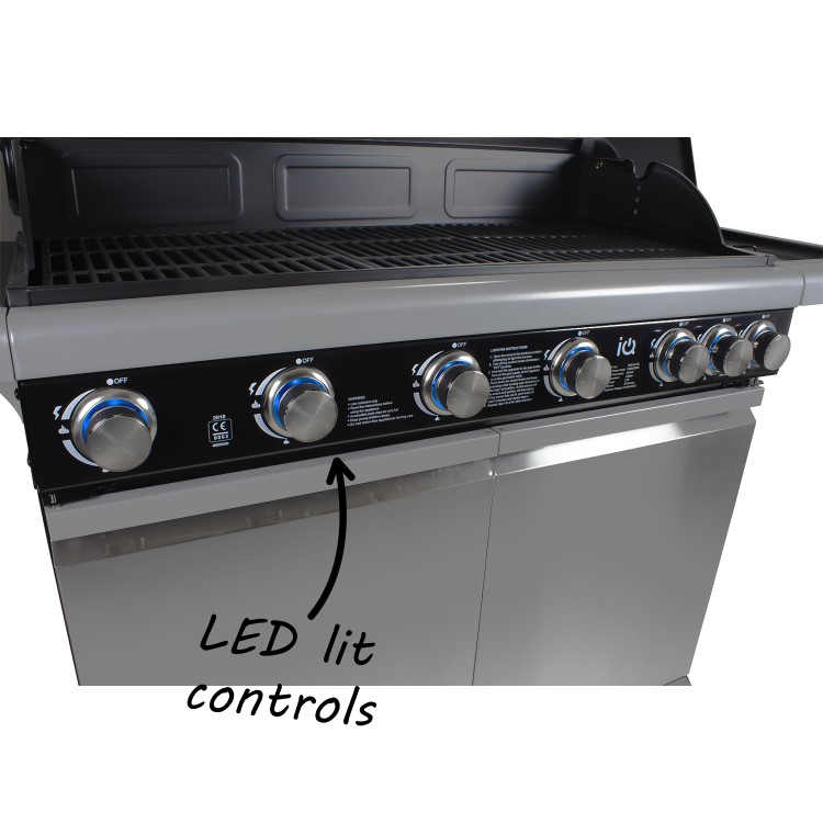 Refurbished Boss Grill Alabama Elite - 6 Burner Gas BBQ with Side Burner - Stainless Steel