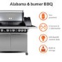 GRADE A2 - The Alabama Elite 6 Burner Gas BBQ In Stainless Steel  - Includes BBQ Cover