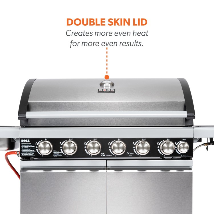 Refurbished Boss Grill Alabama Elite - 6 Burner Gas BBQ with Side Burner - Stainless Steel