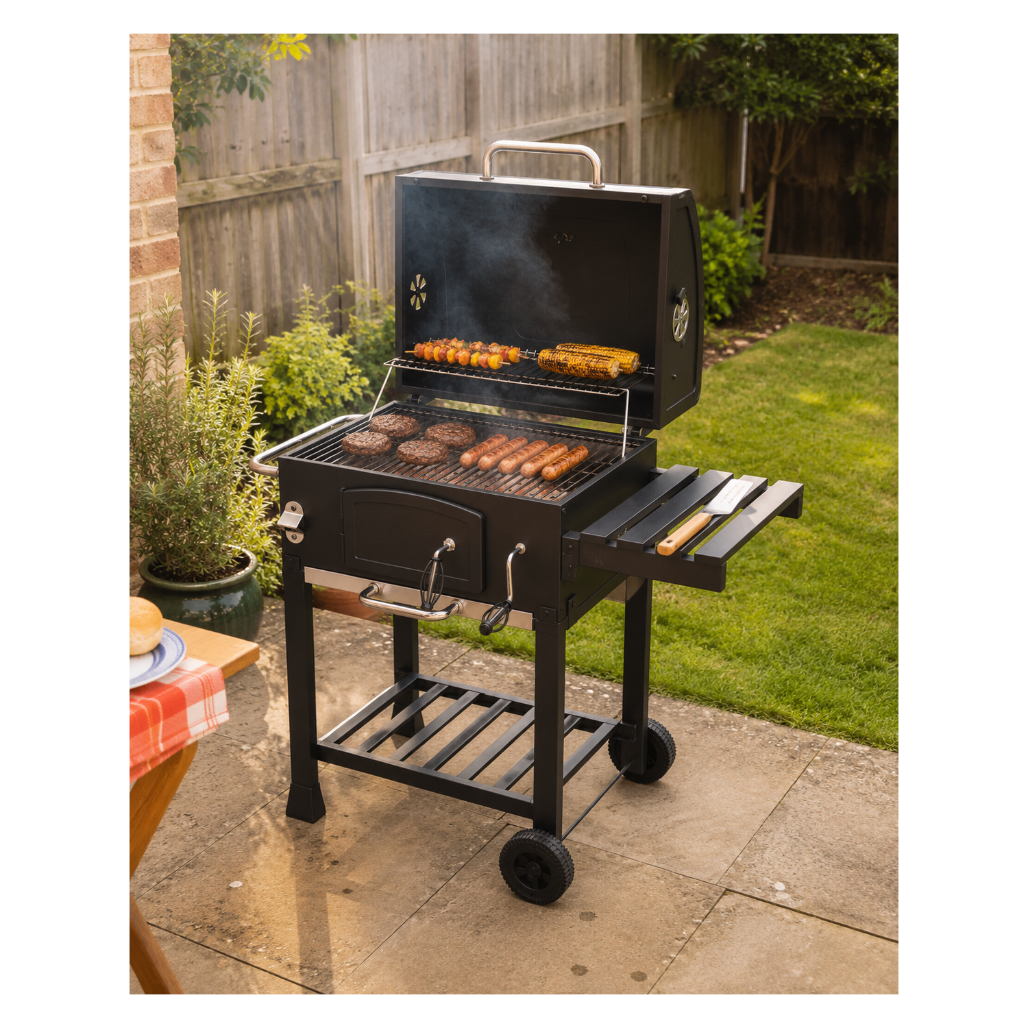 Boss Grill Tennessee – Charcoal Grill with Chimney Smoker BBQ