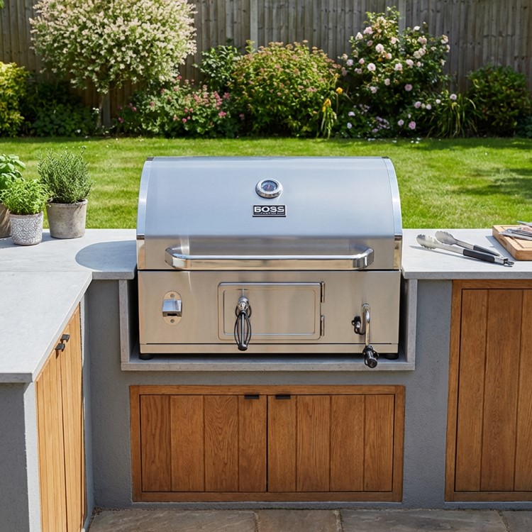 Boss Grill Built-In Charcoal BBQ – Stainless Steel