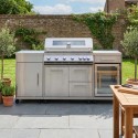 IQBBQHFR Boss Grill Premium Modular 6 Burner Built-In BBQ with Fridge - Stainless Steel 