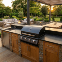 Boss Grill Texas Lone Star 4 Burner Built In Gas BBQ Grill - Black