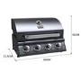 Refurbished Boss Grill Texas Lone Star 4 Burner Built In Gas BBQ Grill 