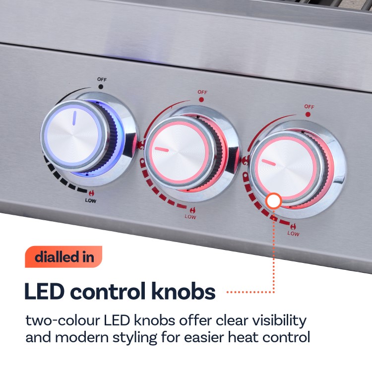 Boss Grill 6 Burner Built-In Gas BBQ - Stainless Steel 