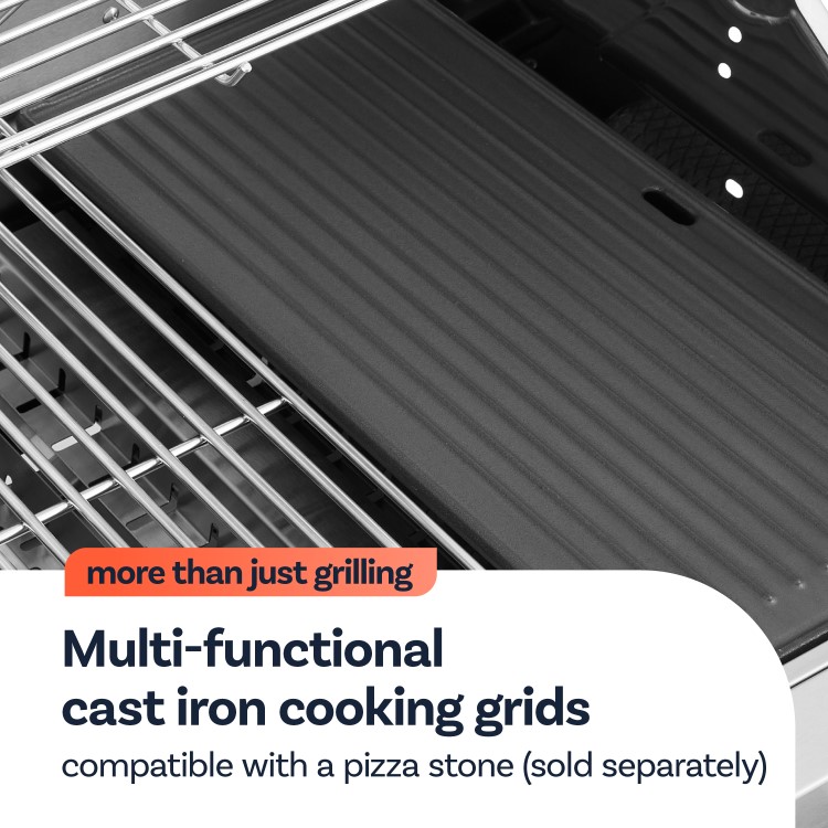 Boss Grill 6 Burner Built-In Gas BBQ - Stainless Steel 