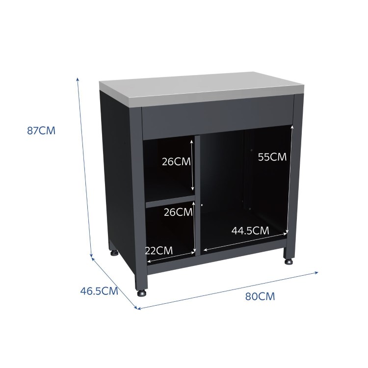 Boss Grill All Star Pro Modular Dual Fuel Outdoor Kitchen - Built-In Gas & Charcoal BBQ with Fridge - Black