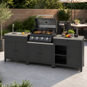 IQBBQINTKITBLACK Boss Grill Texas All Star Outdoor Kitchen Modular - 4 Burner Gas BBQ Grill - Black