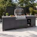 IQBBQINTKIT Boss Grill Texas All Star Outdoor Kitchen Modular - 4 Burner Gas BBQ Grill - Stainless Steel