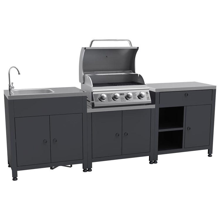 Boss Grill Texas All Star Outdoor Kitchen Modular - 4 Burner Gas BBQ Grill - Stainless Steel