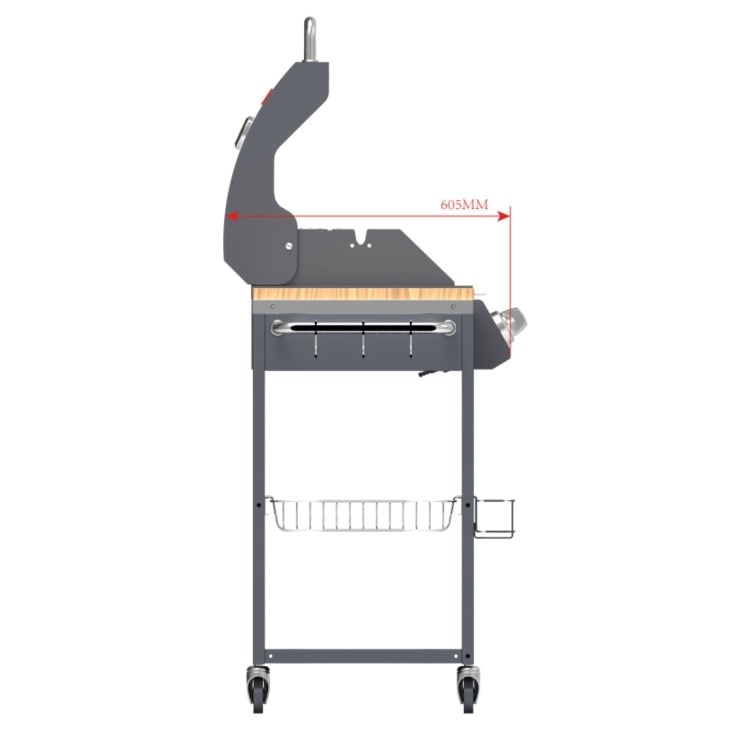 Boss Grill Texas Outdoor Kitchen - 4 Burner Gas BBQ Grill with Side Burner - Black