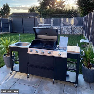 The Texas Outdoor Kitchen 4 Burner Gas Bbq With Side Burner Iqbbqkitchen Appliances Direct