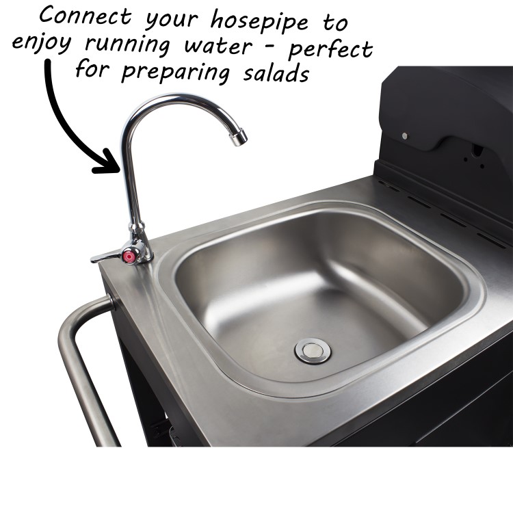 GRADE A1 - The Texas Outdoor 4 Burner BBQ Kitchen - Includes BBQ Cover and Utensils Set