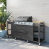Boss Grill Texas Outdoor Kitchen - 4 Burner Gas BBQ Grill with Side Burner - Black