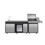 Refurbished Boss Grill Outdoor Kitchen - 4 Burner Gas BBQ Grill with Beverage Cooler and Sink - Black