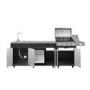 Refurbished Boss Grill Outdoor Kitchen - 4 Burner Gas BBQ Grill with Beverage Cooler and Sink - Black