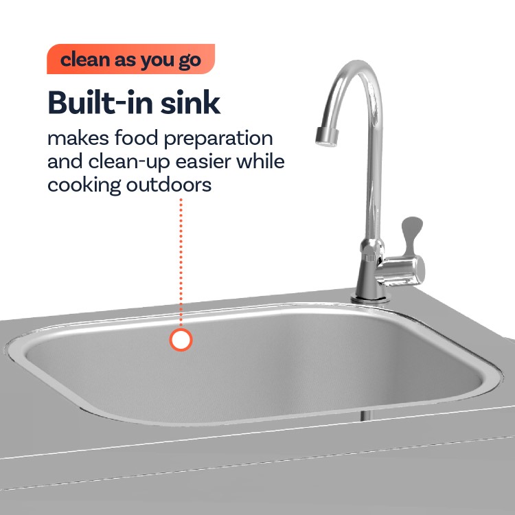 Boss Grill Stainless Steel BBQ Table with Sink and Fridge