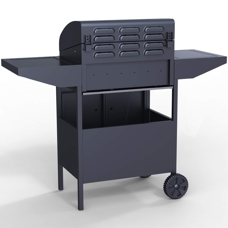 GRADE A3 - Heavy cosmetic damage - iQ 3 Burner Gas BBQ with Side Burner. Free Accessory Pack Includes BBQ Cover and Utensil Set