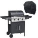 Boss Grill Georgia Classic - 3 Burner Gas BBQ Grill with Side Burner - Black