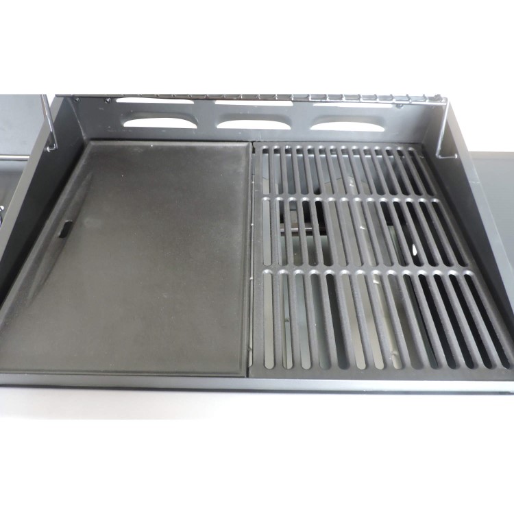 GRADE A3 - Heavy cosmetic damage - iQ 3 Burner Gas BBQ with Side Burner. Free Accessory Pack Includes BBQ Cover and Utensil Set