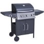GRADE A3 - Heavy cosmetic damage - iQ 3 Burner Gas BBQ with Side Burner. Free Accessory Pack Includes BBQ Cover and Utensil Set