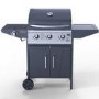 GRADE A3 - Heavy cosmetic damage - iQ 3 Burner Gas BBQ with Side Burner. Free Accessory Pack Includes BBQ Cover and Utensil Set
