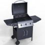 GRADE A3 - Heavy cosmetic damage - iQ 3 Burner Gas BBQ with Side Burner. Free Accessory Pack Includes BBQ Cover and Utensil Set