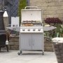 Refurbished Boss Grill Georgia Classic 4 Burner Gas BBQ Grill with Side Burner Silver