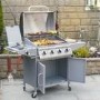 Refurbished Boss Grill Georgia Classic 4 Burner Gas BBQ Grill with Side Burner Silver