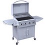 GRADE A1 - iQ 4 Burner Gas BBQ with Side Burner. Free Accessory Pack Includes BBQ Cover and Utensil Set