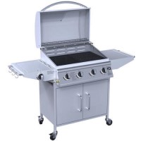 GRADE A1 - iQ 4 Burner Gas BBQ with Side Burner. Free Accessory Pack Includes BBQ Cover and Utensil Set