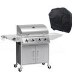 Boss Grill Georgia Classic - 4 Burner Gas BBQ Grill with Side Burner - Silver