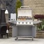 Refurbished Boss Grill Georgia Classic 4 Burner Gas BBQ Grill with Side Burner Silver