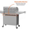 Refurbished Boss Grill IQBQ4BCHTS  4 Burner Gas BBQ Grill with Side Burner Silver