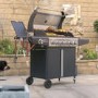 Boss Grill Kentucky Premium - 6 Burner Gas BBQ Grill with Side Burner - Black