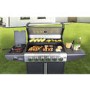 GRADE A1 - iQ Premium 6 Burner Black Gas BBQ with side burner with Free Accessory Pack Includes BBQ Cover and Utensil Set