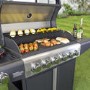 GRADE A1 - iQ Premium 6 Burner Black Gas BBQ with side burner with Free Accessory Pack Includes BBQ Cover and Utensil Set