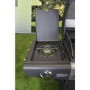 GRADE A1 - iQ Premium 6 Burner Black Gas BBQ with side burner with Free Accessory Pack Includes BBQ Cover and Utensil Set